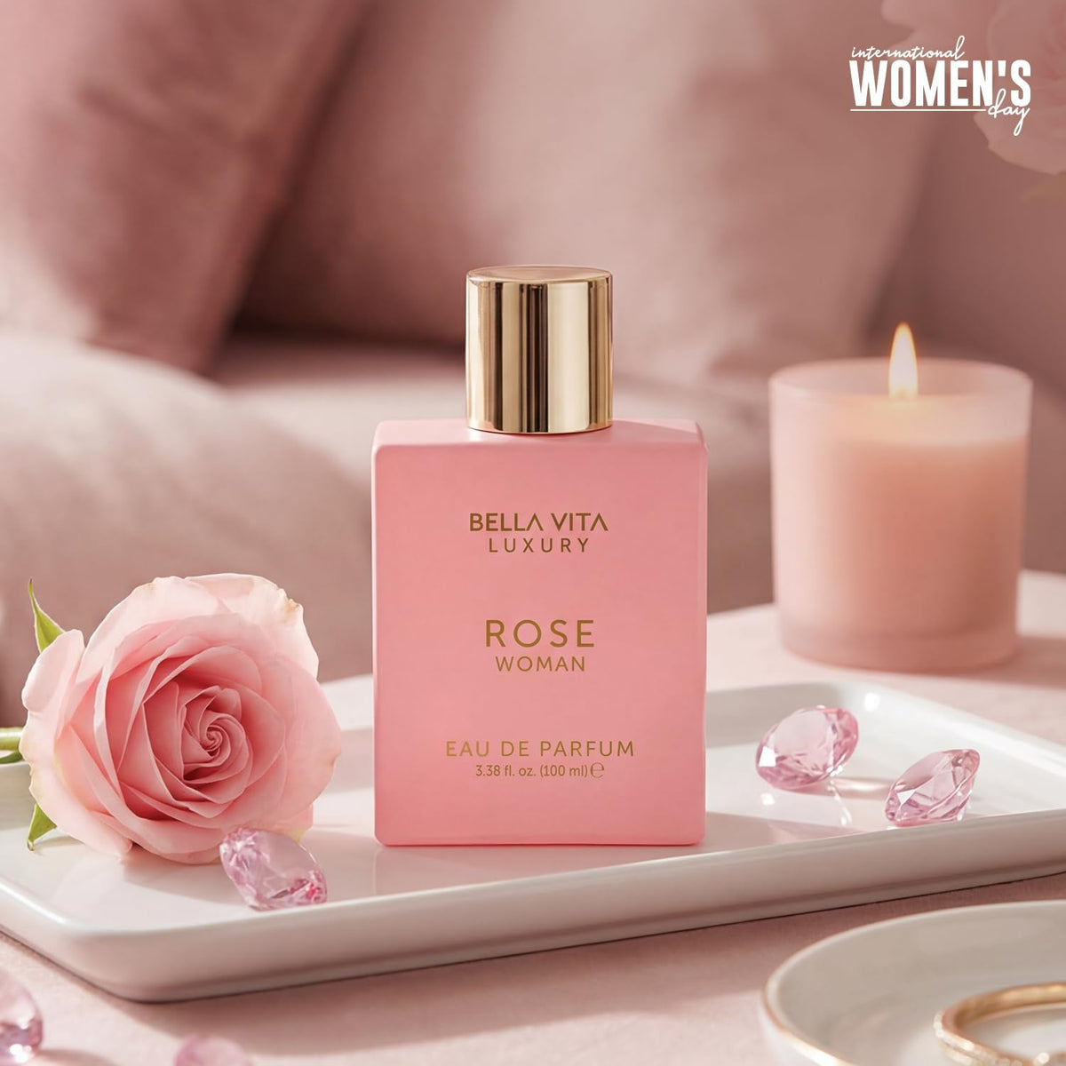 Bellavita ROSE Eau de Parfum – Fresh Floral Women's Fragrance, 100ml