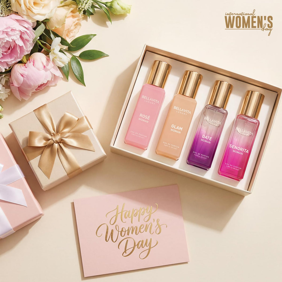 Bellavita Luxury Women's Perfume Gift Set – 4 Signature Scents, 80ml