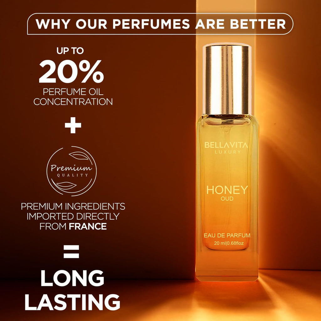 Bellavita Honey Oud Eau de Parfum – Unisex Travel Size, 20ml