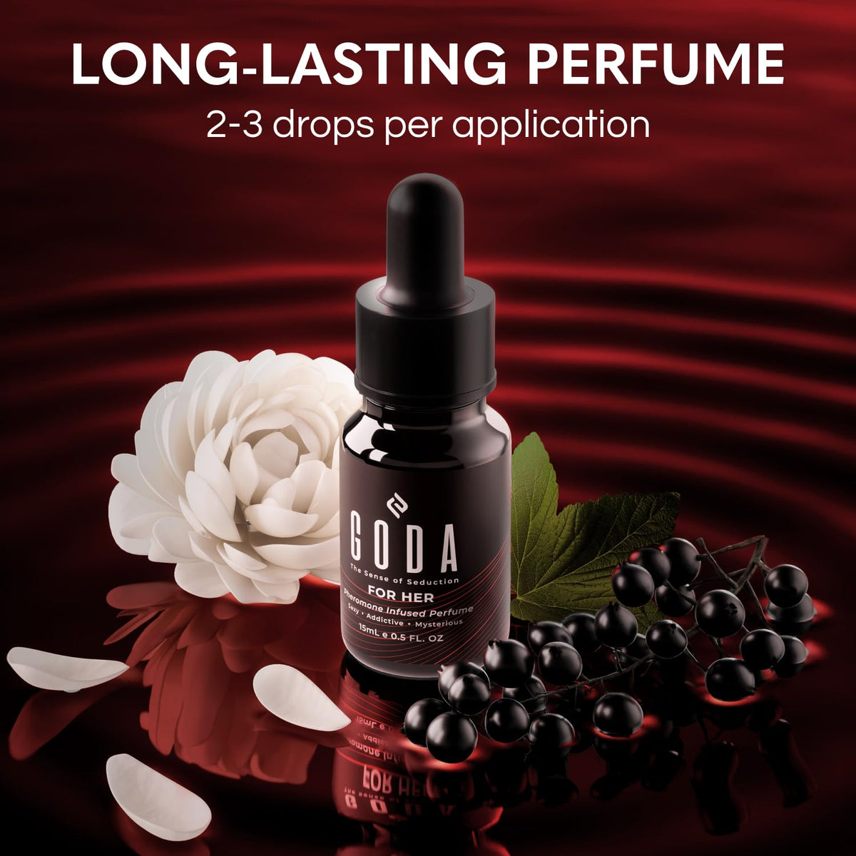 GODA Pheromone Perfume for Women – Jasmine & Rose, 15ml