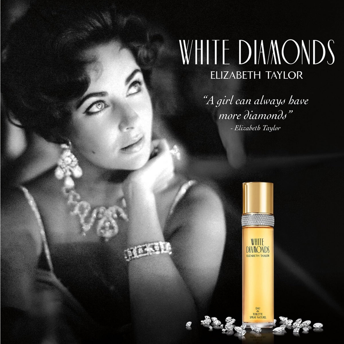 Elizabeth Taylor White Diamonds – Floral Women's Eau de Toilette, 3.3 fl oz