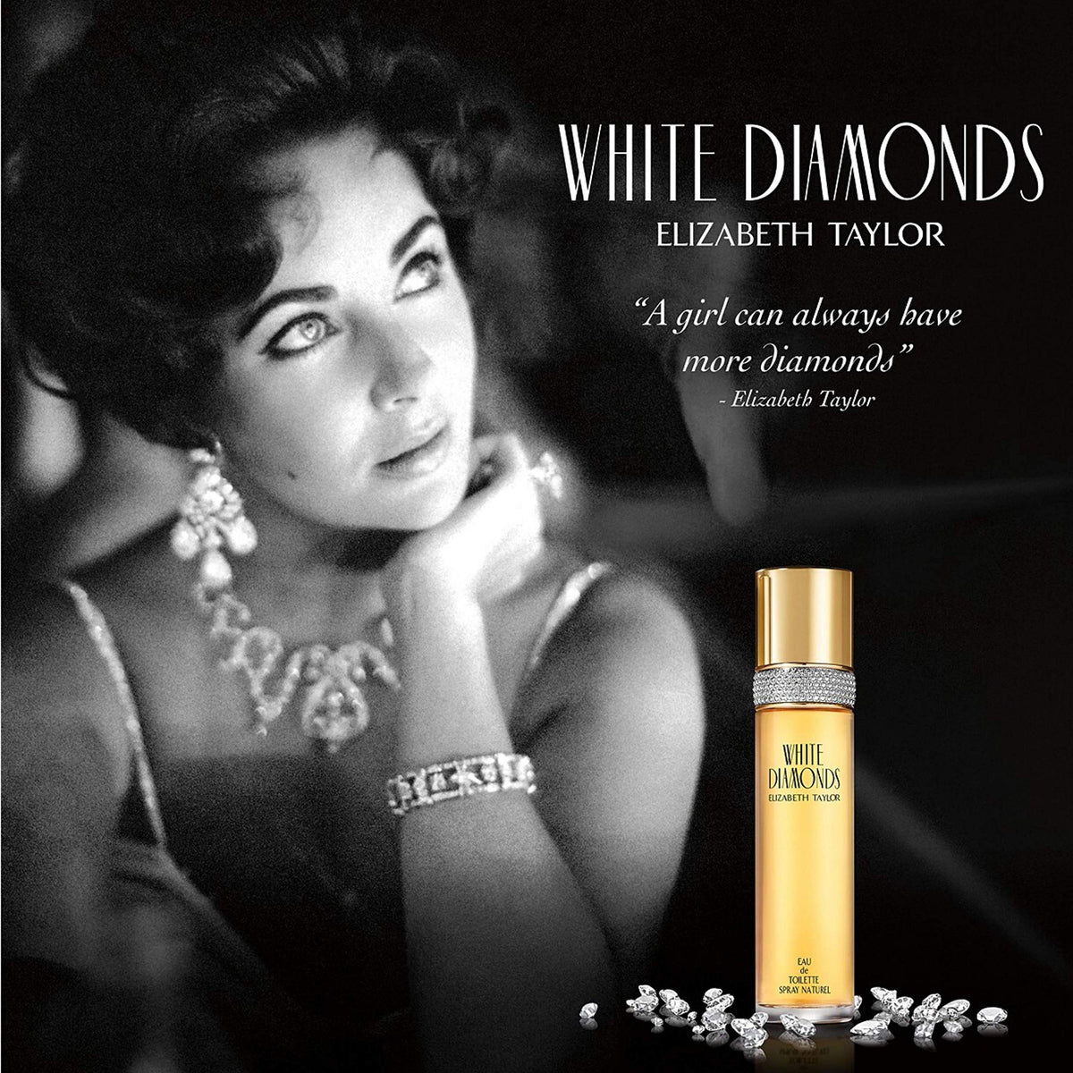 Elizabeth Taylor White Diamonds – Floral Women's Eau de Toilette, 3.3 fl oz